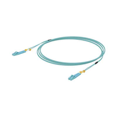 Jumper de Fibra Óptica Multimodo LC-LC duplex 10 G, 50 125 OM3, Color Aqua, 3 Metros
