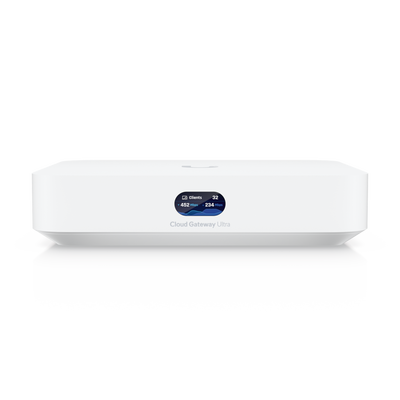 UniFi Cloud Gateway, Router multiWAN para balanceo failover   Integra UniFi Network para administrar hasta 30 dispositivos UniFi, (1) puerto WAN 1 2.5 GbE y (4) puertos LAN GbE
