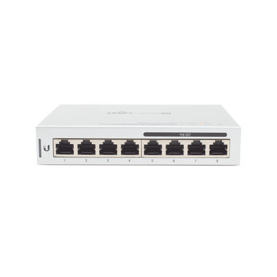 Switch UniFi Administrable capa 2 de 8 puertos Gigabit (4 Puertos Gigabit PoE 802.3af y 4 puertos Gigabit ethernet) 60W