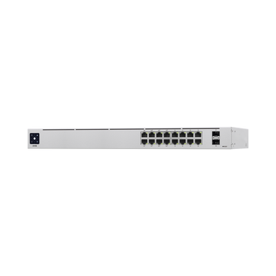 UniFi Switch USW-16-POE Gen2, Capa 2 de 16 puertos (8 puertos PoE 802.3af at + 8 puertos Gigabit) + 2 puertos 1G SFP, 42W, pantalla informativa