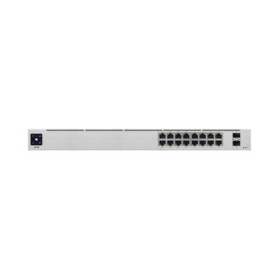 UniFi Switch USW-16-POE Gen2, Capa 2 de 16 puertos (8 puertos PoE 802.3af at + 8 puertos Gigabit) + 2 puertos 1G SFP, 42W, pantalla informativa