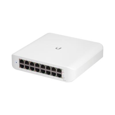 Switch UniFi Lite Administrable PoE de 16 Puertos 10 100 1000 Mbps (8 puertos 802.3af at), 45 W