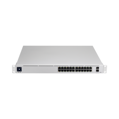 UniFi Switch USW-Pro-24-POE Gen2, con funciones capa 3, de 24 puertos PoE 802.3at bt + 2 puertos 1 10G SFP+, 400W, pantalla informativa