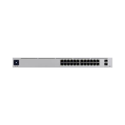 UniFi Switch USW-Pro-24-POE Gen2, con funciones capa 3, de 24 puertos PoE 802.3at bt + 2 puertos 1 10G SFP+, 400W, pantalla informativa