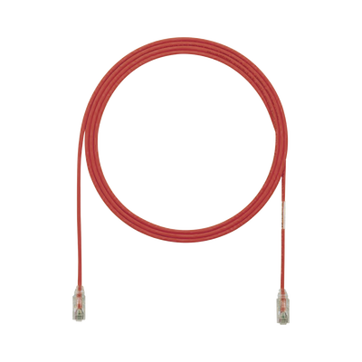 Cable de Parcheo TX6, UTP Cat6, Diámetro Reducido (28AWG), Color Rojo, 12ft
