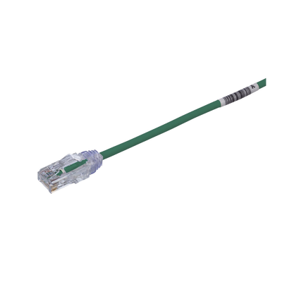 Cable de Parcheo TX6, UTP Cat6, Diámetro Reducido (28AWG), Color Verde, 30ft