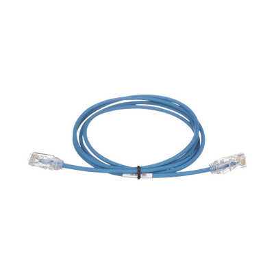 Cable de Parcheo TX6, UTP Cat6, Diámetro Reducido (28AWG), Color Azul, 33ft