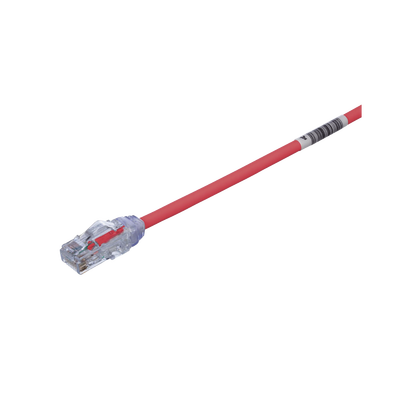 Cable de Parcheo UTP Cat6A, CM LSZH, Diámetro Reducido (28AWG), Color Rojo, 10ft
