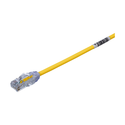 Cable de Parcheo UTP Cat6A, CM LSZH, Diámetro Reducido (28AWG), Color Amarillo, 1ft