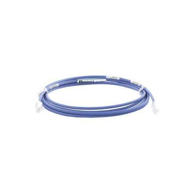Cable de Parcheo UTP Cat6A, CM LSZH, Diámetro Reducido (28AWG), Color Azul, 26 ft