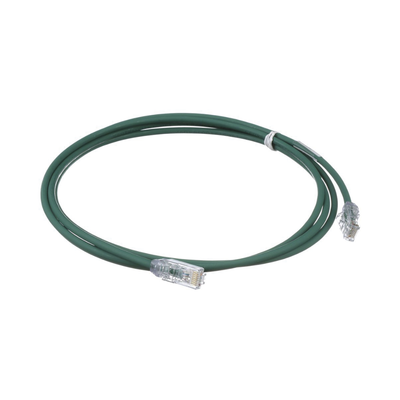 Cable de Parcheo UTP Cat6A, CM LSZH, Diámetro Reducido (28AWG), Color Verde, 3 ft
