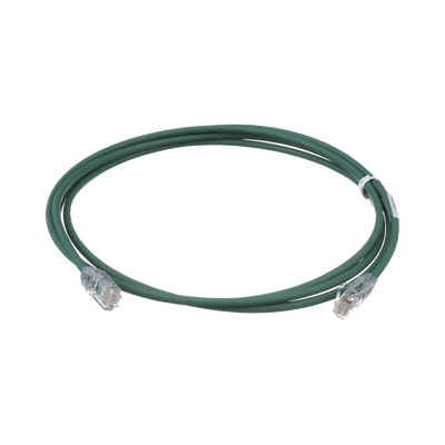 Cable de Parcheo UTP Cat6A, CM LSZH, Diámetro Reducido (28AWG), Color Verde, 3 ft