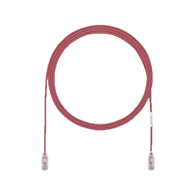 Cable de Parcheo UTP Cat6A, CM LSZH, Diámetro Reducido (28AWG), Color Rojo, 3ft