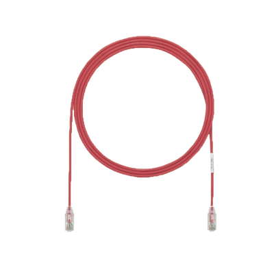 Cable de Parcheo UTP Cat6A, CM LSZH, Diámetro Reducido (28AWG), Color Rojo, 5ft