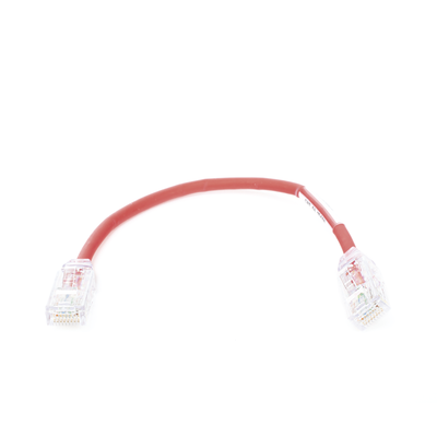 Cable de Parcheo UTP, Cat6A, Diámetro Reducido (28 AWG), CM LSZH, Color Rojo, 8in (20.3cm)