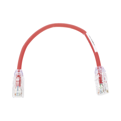 Cable de Parcheo UTP, Cat6A, Diámetro Reducido (28 AWG), CM LSZH, Color Rojo, 8in (20.3cm)