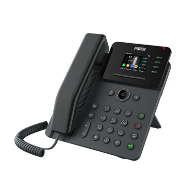 Teléfono IP Wi-Fi Empresarial,Bluetooth, 4 líneas SIP, pantalla a color 2.4", PoE, puertos Gigabit, conferencia local de 6 vías.