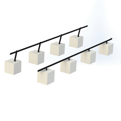 Montaje para Panel Solar, Riel "8" de 5400mm para Módulos con Espesor de 30-35mm, Velocidad de Viento Máx. 136km h (20° a 45°) Con Anodizado Negro
