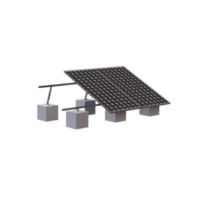 Montaje para 3 Panel Solar, Riel "8" de 4050mm para Módulos con Espesor de 35mm, Velocidad de Viento Máx. 136km h (20° a 45°)