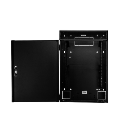 Gabinete de Montaje en Pared TrueEdge™, Con 6 UR para Equipo Activo y 6 UR para Paneles de Parcheo, Fabricado en Acero, Color Negro