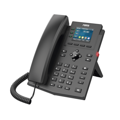 Teléfono IP Wi-Fi empresarial para 4 líneas SIP con pantalla LCD de 2.4 pulgadas a color, Opus y conferencia de 3 vías, PoE.