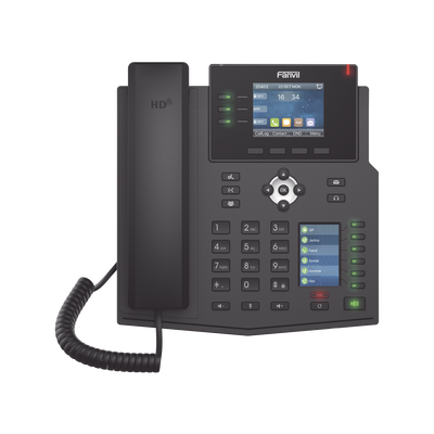 Teléfono IP Empresarial con Estándares Europeos, 12 lineas SIP con pantalla a color, 30 teclas DSS BLF, puertos Gigabit, IPv6, Opus , PoE DC