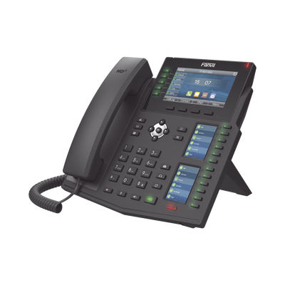 Teléfono IP Empresarial con Estándares Europeos, 20 lineas SIP con pantalla LCD a color, 60 teclas DSS BLF, puertos Gigabit, IPv6, Opus , PoE DC