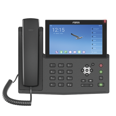 Teléfono IP  Android Empresarial para 20 lineas SIP, pantalla táctil, Wi-Fi y Bluetooth, PoE, hasta 112 botones DSS, puertos Gigabit, soporta recepción de video.