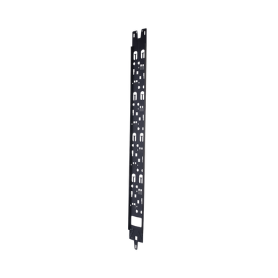 Panel Administrador de Cables Vertical para Gabinete FlexFusion™ de 45RU, Acepta Anillos en D, Anillos S1DR, S2DR y L; S1LR, S2LR, Color Negro