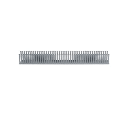 Canaleta Ranurada de PVC sin Tapa, Tipo F, 2.25 in de Ancho, 3.14 in de Alto y 1800 mm de Largo, Color Gris