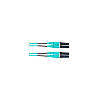 Jumper de Fibra Optica Multimodo 50 125 OM4, LC-LC Duplex, LSZH, Color Aqua, 3 Metros