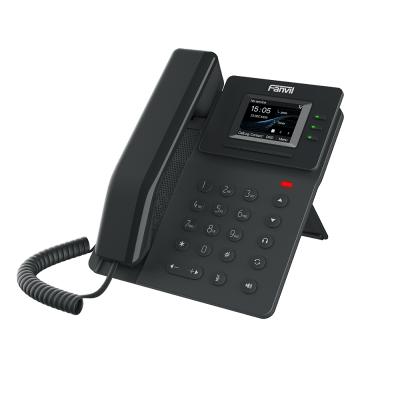 Teléfono IP empresarial para 4 líneas SIP con pantalla LCD de 2.4 pulgadas a color, Opus y conferencia de 6 vías, PoE.