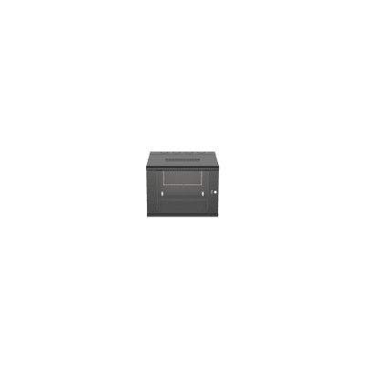 Gabinete PanZone de Montaje en Pared, de 19in, Puerta con Ventana de Seguridad, 9 UR, 635mm de Profundidad, Color Negro