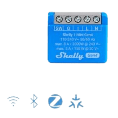 Mini Interruptor inteligente con Wi-Fi 2.4   contacto seco  1 canal 8A, 110 - 240V   compatible con asistentes de voz
