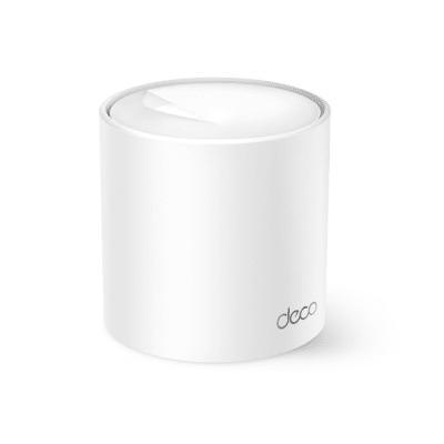 Router Inalámbrico MESH Interior para Hogar   Doble Banda Wi-Fi 6 AX3000 Mbps   2 Puertos WAN LAN 2.5GE   3 Antenas Internas   MU-MIMO 2X2 con OFDMA   Administración Mediante la App Deco (iOS, Android)   Protección HomeShield